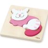 VIGA Pierwsze drewniane Puzzle maluszka Kotek