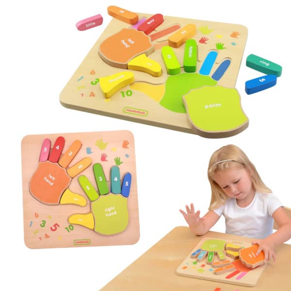MASTERKIDZ Edukacyjna Tabliczka Drewniana Liczenie Na Palcach MASTERKIDZ Edukacyjna Tabliczka Drewniana Liczenie Na Palcach