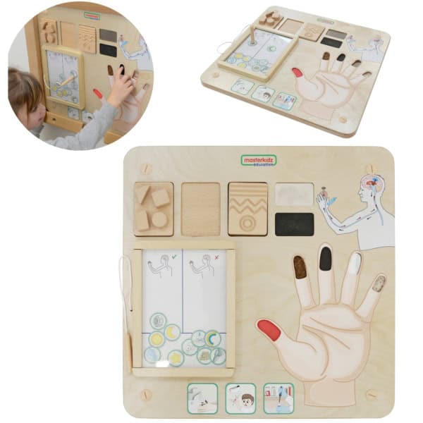 MASTERKIDZ Tablica Edukacyjna Zmysł Dotyku Montessori MASTERKIDZ Tablica Edukacyjna Zmysł Dotyku Montessori