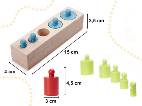 KX6290 Odważniki cylindry drewniane montessori kolorowe 3 KX6290 Odważniki cylindry drewniane montessori kolorowe 3