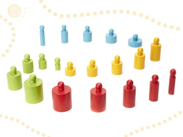 KX6290 Odważniki cylindry drewniane montessori kolorowe 7 KX6290 Odważniki cylindry drewniane montessori kolorowe 7