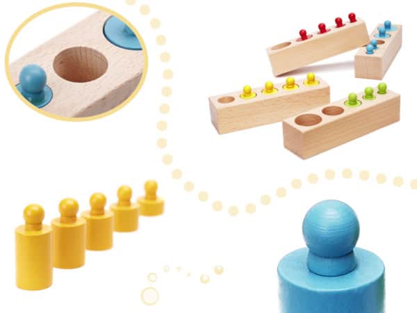 KX6290 Odważniki cylindry drewniane montessori kolorowe 2 KX6290 Odważniki cylindry drewniane montessori kolorowe 2