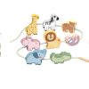 TOOKY TOY Drewniane Klocki do nawlekania ZOO