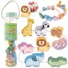 WOOPIE GREEN Drewniana Nawlekanka Klocki Przeplatanka ZOO Montessori 13 el.