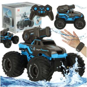 Samochód RC amfibia wodoodporny sterowany gestami ręką + 2 piloty niebieski