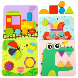 TOOKY TOY Puzzle 4 w 1 Układanka Klocki Mntessori