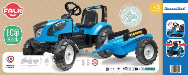 FALK-Traktor-Landini-Niebieski-na-Pedaly-z-Przyczepka-od-3-Lat-8 FALK-Traktor-Landini-Niebieski-na-Pedaly-z-Przyczepka-od-3-Lat-8