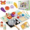 TOOKY TOY Drewniana Kuchnia z Akcesoriami - Zestaw Małego Kucharza