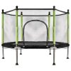 Trampolina ogrodowa dla dzieci siatka 140 cm zielona