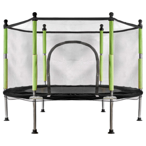 Trampolina ogrodowa dla dzieci siatka 140 cm zielona