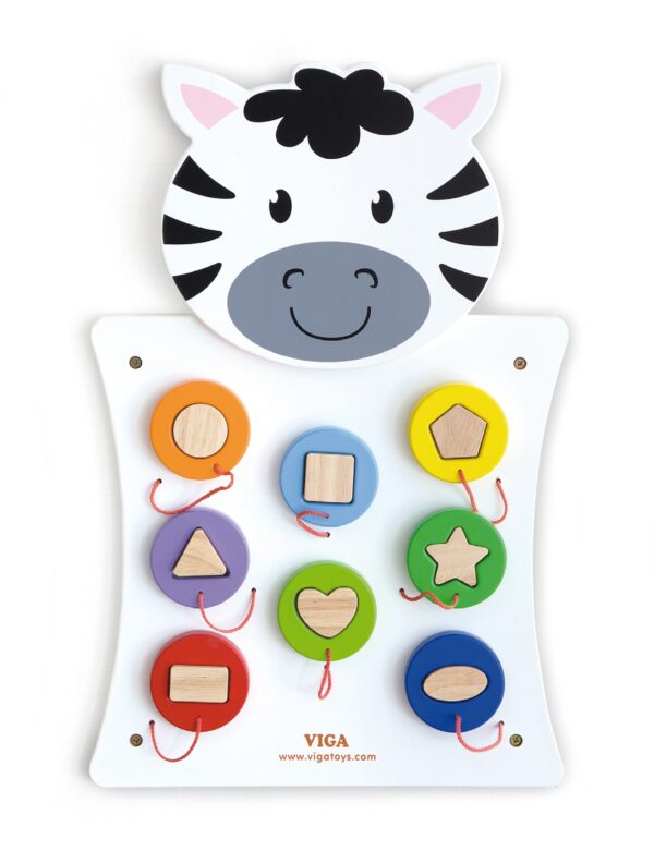 VIGA Drewniana Tablica Manipulacyjna Zebra Certyfikat FSC Montessori VIGA Drewniana Tablica Manipulacyjna Zebra Certyfikat FSC Montessori