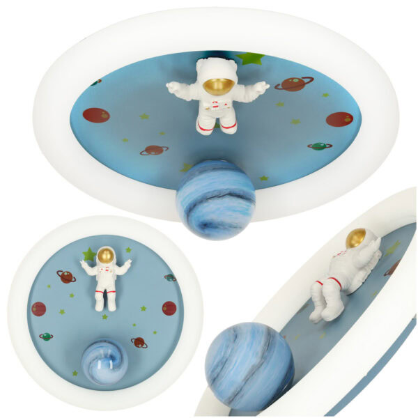 Lampa LED sufitowa plafon do pokoju dziecięcego ściemniana LUMELA + pilot astronauta Lampa LED sufitowa plafon do pokoju dziecięcego ściemniana LUMELA + pilot astronauta