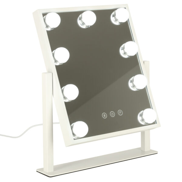 Lusterko do makijażu kosmetyczne podświetlane 9 LED Hollywood z 9 żarówkami USB 25 x 30 cm Lusterko do makijażu kosmetyczne podświetlane 9 LED Hollywood z 9 żarówkami USB 25 x 30 cm