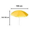 Parasol-ogrodowy-plazowy-regulowany-lamany-skladany-UV-150cm-zolty-2