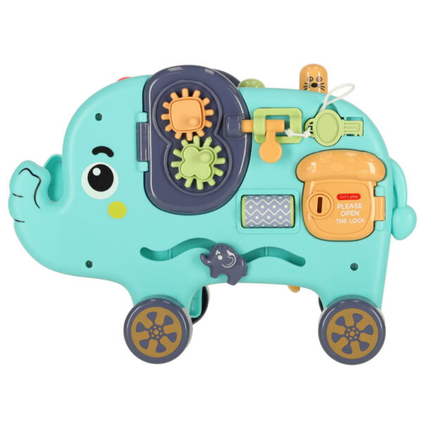 Słonik tablica manipulacyjna montessori wbijak sorter klocki młotek 26cm Słonik tablica manipulacyjna montessori wbijak sorter klocki młotek 26cm