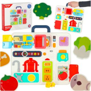 Tablica manipulacyjna sensoryczna montessori kuchnia zegar światło dźwięk