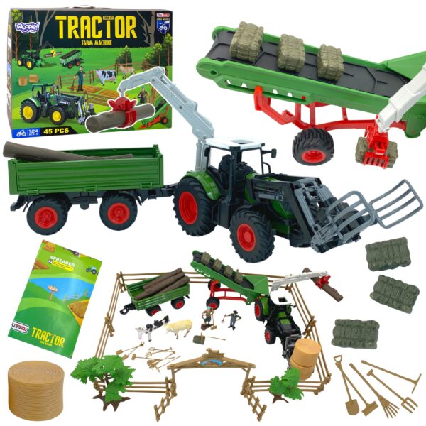 WOOPIE Zestaw Maszyn Rolniczych Traktor Ciągnik Zagroda Mini Farma Osada Rolnicy WOOPIE Zestaw Maszyn Rolniczych Traktor Ciągnik Zagroda Mini Farma Osada Rolnicy