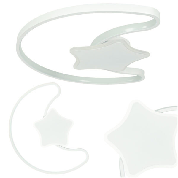 Lampa LED sufitowa plafon do pokoju dziecięcego ściemniana LUMELA + pilot księżyc biała Lampa LED sufitowa plafon do pokoju dziecięcego ściemniana LUMELA + pilot księżyc biała