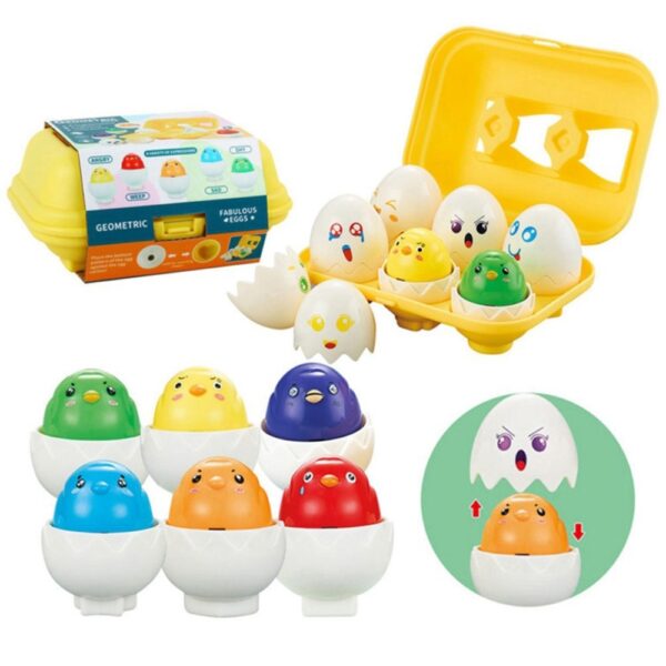 WOOPIE Układanka Sorter Montessori Dopasuj Kształty Wesołe Kurczaczki Jajka 6szt WOOPIE Układanka Sorter Montessori Dopasuj Kształty Wesołe Kurczaczki Jajka 6szt