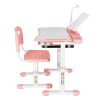 Biurko-dzieciece-szkolne-regulowane-krzeslo-lampka-LED-USB-rozowe-3